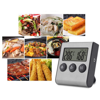 Ασύρματο Ψηφιακό Θερμόμετρο Κρέατος εξωτερικού χώρου Ασύρματο Θερμόμετρο Φούρνου BBQ με μεγάλη οθόνη LCD για κουζίνα 0℃~300℃