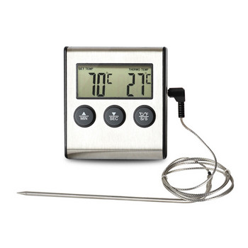 Безжични двойни сонди Цифров термометър за месо на открито Термометър за готварска фурна за барбекю с голям LCD екран за кухня 0℃~300℃