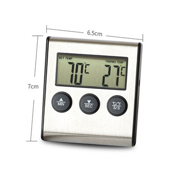 Ασύρματο Ψηφιακό Θερμόμετρο Κρέατος εξωτερικού χώρου Ασύρματο Θερμόμετρο Φούρνου BBQ με μεγάλη οθόνη LCD για κουζίνα 0℃~300℃