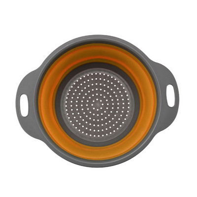 Sulankstomas silikoninis nutekėjimo krepšelis vaisių, daržovių plovimo krepšelis Sulankstomas sietelis kiaurasamtis Sulankstomas kanalizacija virtuvės laikymo įrankis