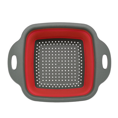 Sulankstomas silikoninis nutekėjimo krepšelis vaisių, daržovių plovimo krepšelis Sulankstomas sietelis kiaurasamtis Sulankstomas kanalizacija virtuvės laikymo įrankis