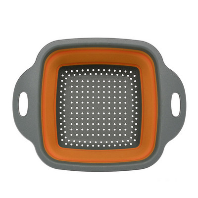 Sulankstomas silikoninis nutekėjimo krepšelis vaisių, daržovių plovimo krepšelis Sulankstomas sietelis kiaurasamtis Sulankstomas kanalizacija virtuvės laikymo įrankis