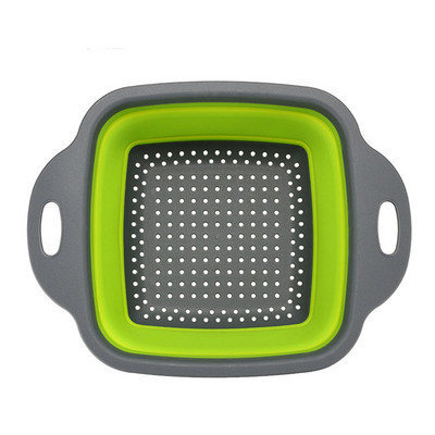 Sulankstomas silikoninis nutekėjimo krepšelis vaisių, daržovių plovimo krepšelis Sulankstomas sietelis kiaurasamtis Sulankstomas kanalizacija virtuvės laikymo įrankis