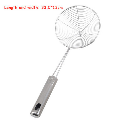 Ovali skimeris nerūdijančio plieno filtras tinklelis aliejaus puodas maisto filtras virtuvės reikmenys kiaurasamtis keptas filtras virtuvės sietelis kepimui virimo įrankis