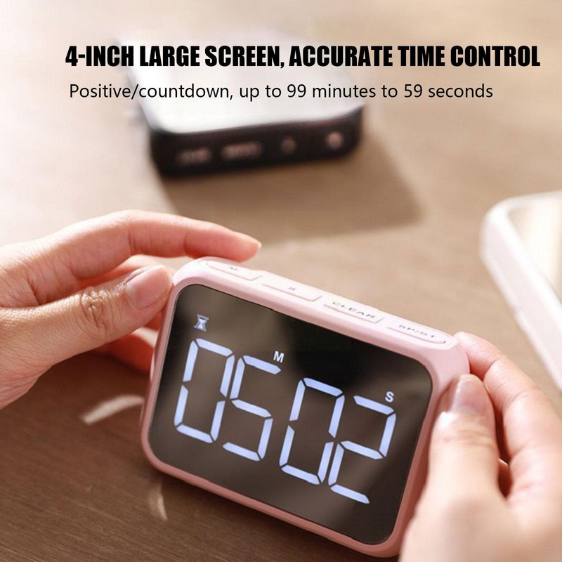 Ecran digital Cronometru de bucătărie Afișaj mare Dormire digitală Ceas cu alarmă pătrat Ceas cu numărătoare inversă Cronometru pentru gătit Timp de contorizare I8W1