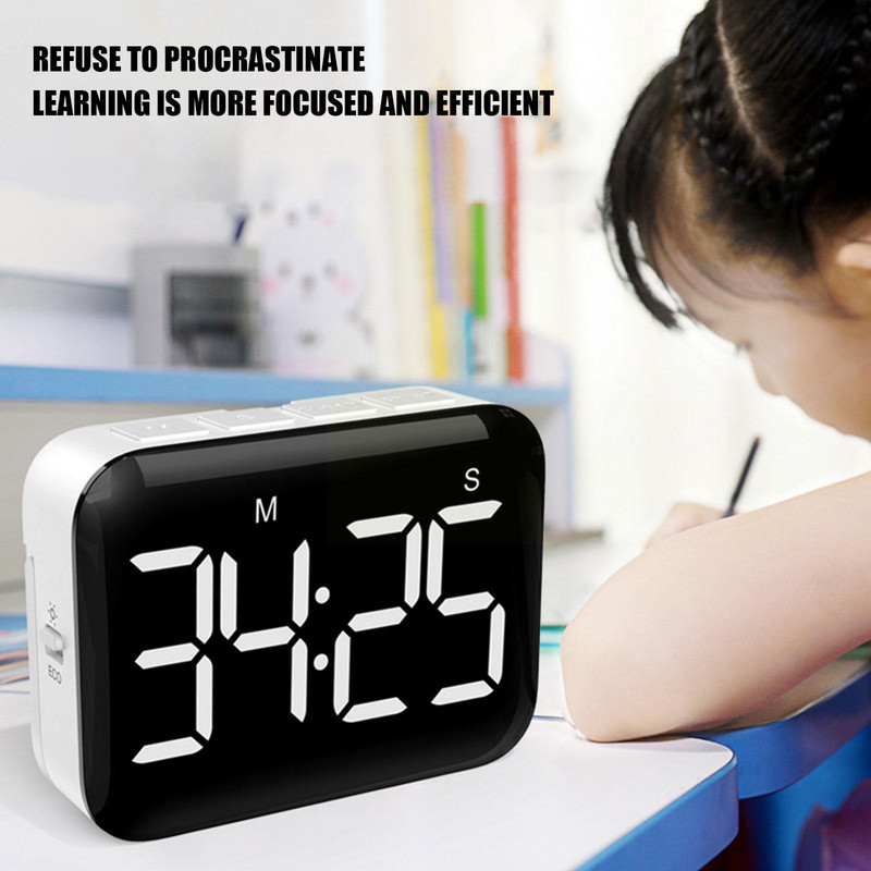 Ecran digital Cronometru de bucătărie Afișaj mare Dormire digitală Ceas cu alarmă pătrat Ceas cu numărătoare inversă Cronometru pentru gătit Timp de contorizare I8W1