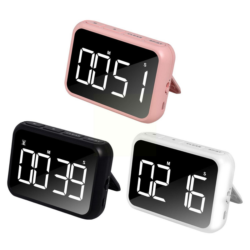 Ecran digital Cronometru de bucătărie Afișaj mare Dormire digitală Ceas cu alarmă pătrat Ceas cu numărătoare inversă Cronometru pentru gătit Timp de contorizare I8W1