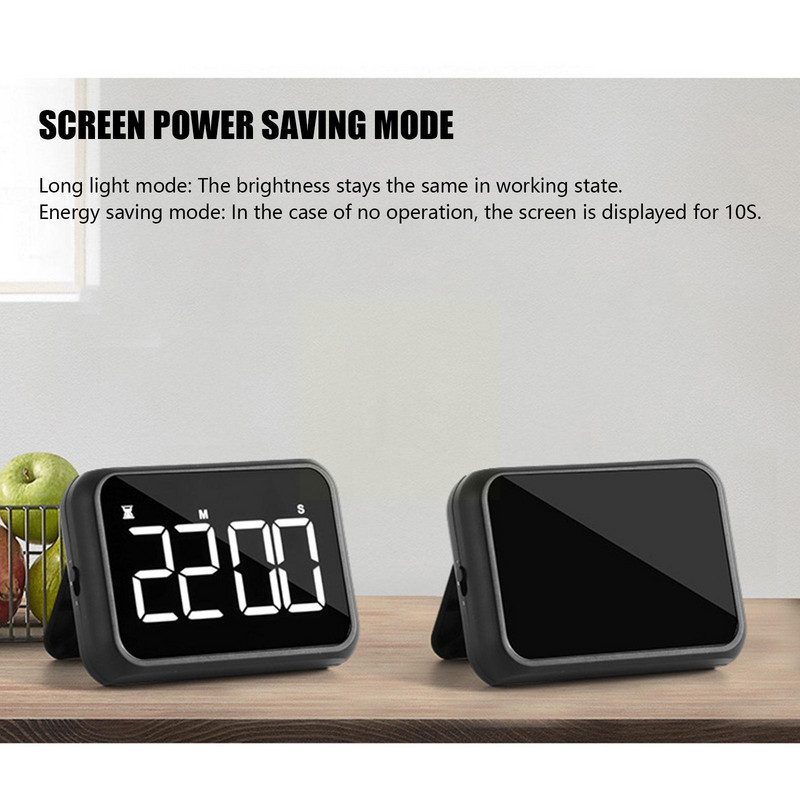 Ecran digital Cronometru de bucătărie Afișaj mare Dormire digitală Ceas cu alarmă pătrat Ceas cu numărătoare inversă Cronometru pentru gătit Timp de contorizare I8W1