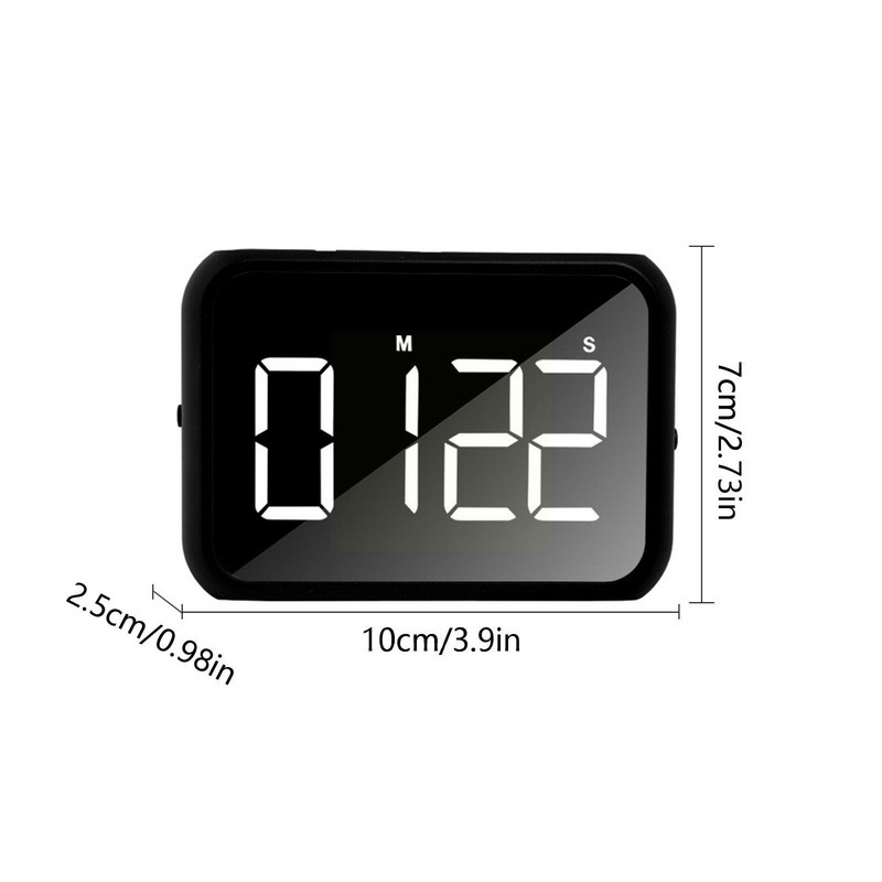 Ecran digital Cronometru de bucătărie Afișaj mare Dormire digitală Ceas cu alarmă pătrat Ceas cu numărătoare inversă Cronometru pentru gătit Timp de contorizare I8W1