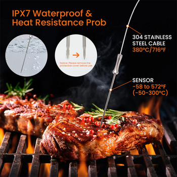 Ψηφιακό θερμόμετρο κρέατος BBQ Θερμόμετρο μαγειρικής κουζίνας με αδιάβροχο χρονόμετρο οπίσθιου φωτισμού θερμόμετρο φούρνου Gadgets κουζίνας