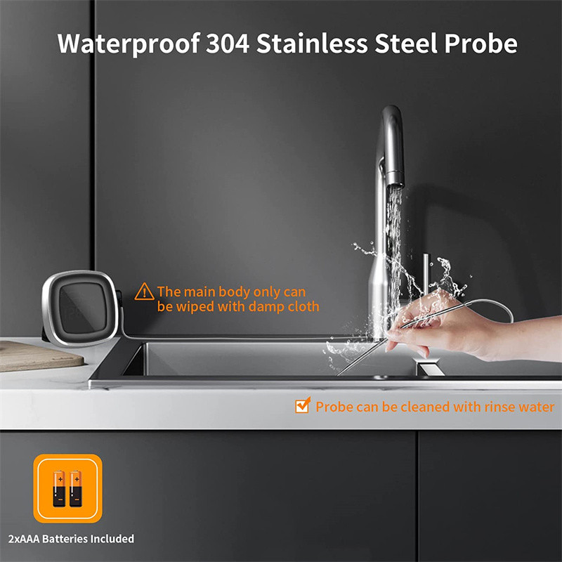 Termometru digital pentru carne pentru grătar Termometru pentru gătit pentru bucătărie cu sondă impermeabilă Temporizator Iluminare din spate Termometru pentru cuptor Gadget-uri de bucătărie