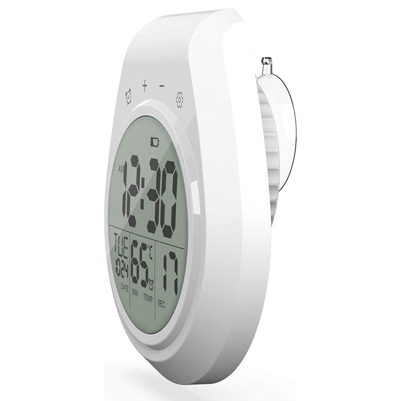 Skaitmeninis dušo laikrodis, atsparus vandeniui, vonios kambario laikmatis Skaitmeninis virtuvės sieninis laikrodis 12/24 valandų formato laikrodis