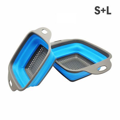 Sulankstomas kanalizacijos krepšelio kiaurasamtis Didelis vaisių, daržovių plovimo krepšio sietelis silikoninis kiaurasamtis Sulankstomas kanalizacijos kiaurasamtis virtuvės įrankis