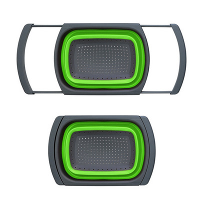 Sulankstomas kanalizacijos krepšelio kiaurasamtis Didelis vaisių, daržovių plovimo krepšio sietelis silikoninis kiaurasamtis Sulankstomas kanalizacijos kiaurasamtis virtuvės įrankis