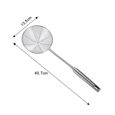 Prémium 304 rozsdamentes acél pókháló szűrő és szűrőkanaló szkimmer főzőeszköz Hőálló konyhai eszközök