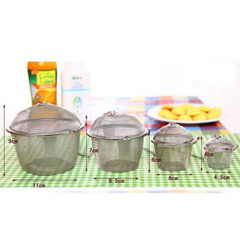 Τσάι καφέ Stew Spice Soup Herbal Sieve Infuser Επαναχρησιμοποιήσιμη τσάντα καρυκευμάτων από ανοξείδωτο ατσάλι Μπάλα φίλτρου φακελάκι κουζίνας με αλυσίδα SL