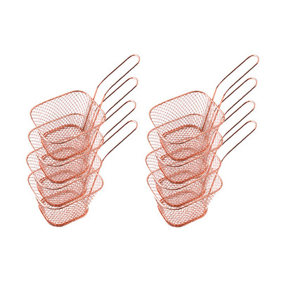 8TK mini roostevabast terasest praekorvid, laastud Esitlus korv Kurn Toidukorv Köögitööriist Toiduvalmistamise friikartulite korv