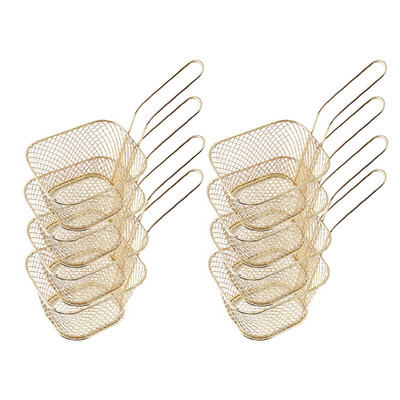 8TK mini roostevabast terasest praekorvid, laastud Esitlus korv Kurn Toidukorv Köögitööriist Toiduvalmistamise friikartulite korv