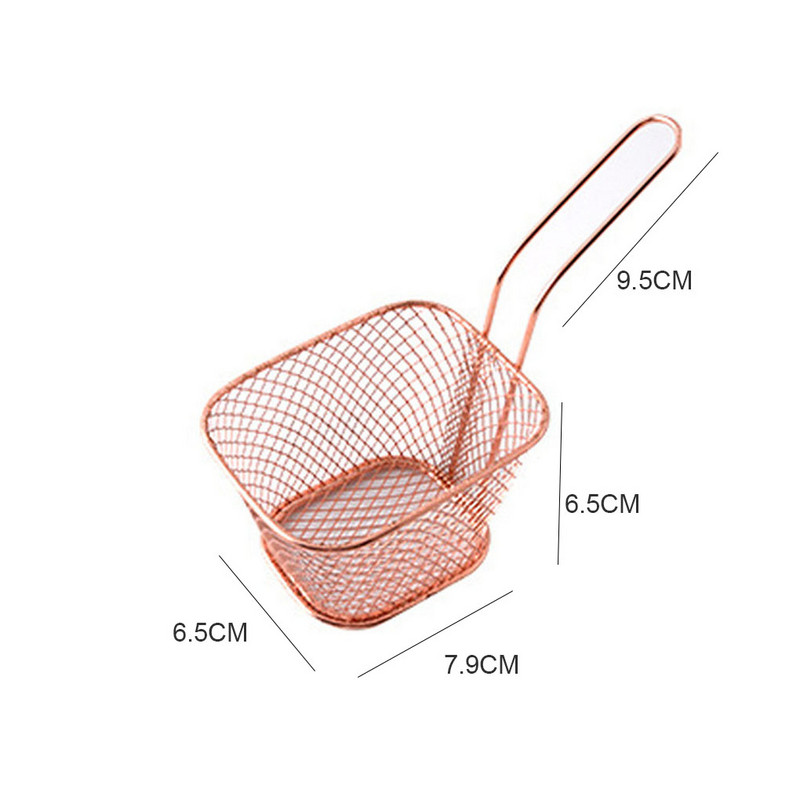 8TK mini roostevabast terasest praekorvid, laastud Esitlus korv Kurn Toidukorv Köögitööriist Toiduvalmistamise friikartulite korv