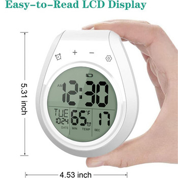 Ψηφιακό ρολόι ντους Αδιάβροχο χρονόμετρο μπάνιου Ρολόι ψηφιακό ρολόι τοίχου κουζίνας 12/24 ωρών μορφής Ρολόι