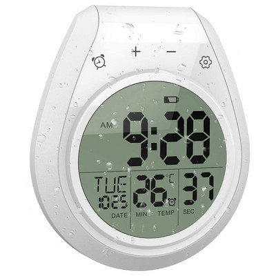 Цифров часовник за душ Водоустойчив часовник с таймер за баня Цифров стенен часовник за кухня 12/24 часов формат