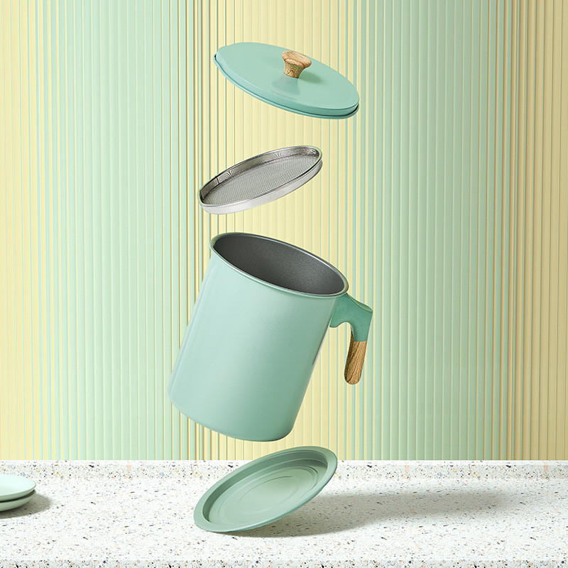 Oală cu filtru de ulei Capacitate 1,4 L/1,7 L Recipient pentru ulei Sticlă de fierbător cu capac rezistent la praf Organizator de bucătărie Depozitare rezervor pentru filtru de ulei