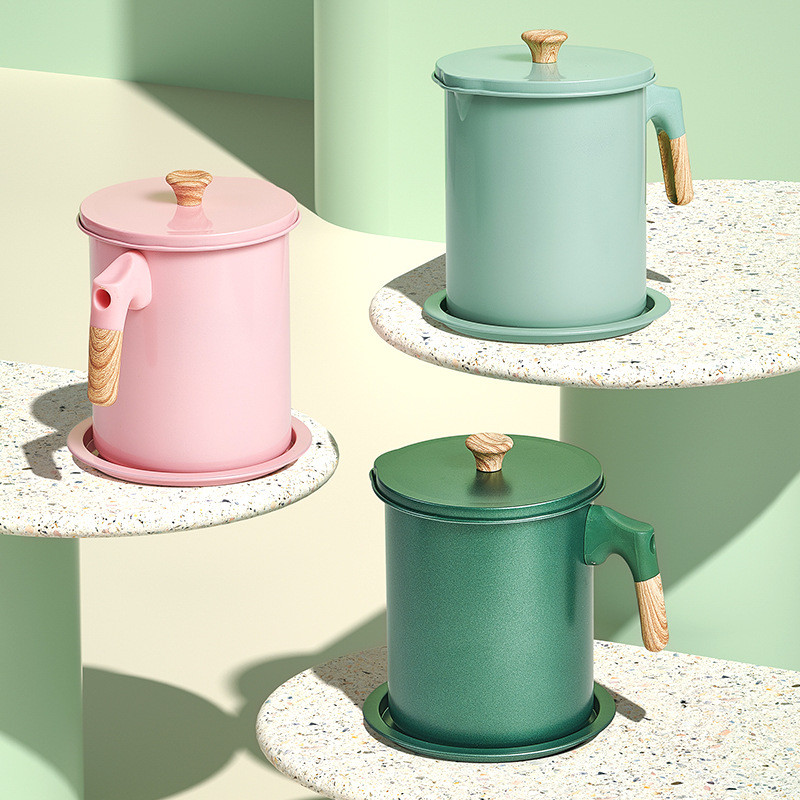 Oală cu filtru de ulei Capacitate 1,4 L/1,7 L Recipient pentru ulei Sticlă de fierbător cu capac rezistent la praf Organizator de bucătărie Depozitare rezervor pentru filtru de ulei