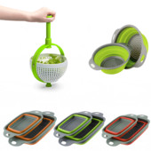 Scurgătoare de strecurătoare pliabilă Coș de scurgere pentru fructe, legume, salată, scurgere de apă, rotire, strecurătoare de filare, accesorii de bucătărie