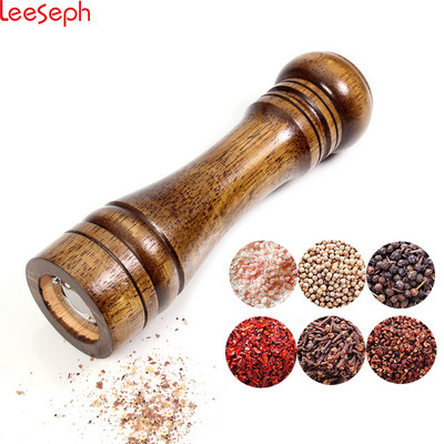 Μύλοι αλατιού και πιπεριού, μύλος πιπεριάς από μασίφ ξύλο με ισχυρό ρυθμιζόμενο κεραμικό μύλο 5" 8" 10" - Εργαλεία κουζίνας της Leeseph