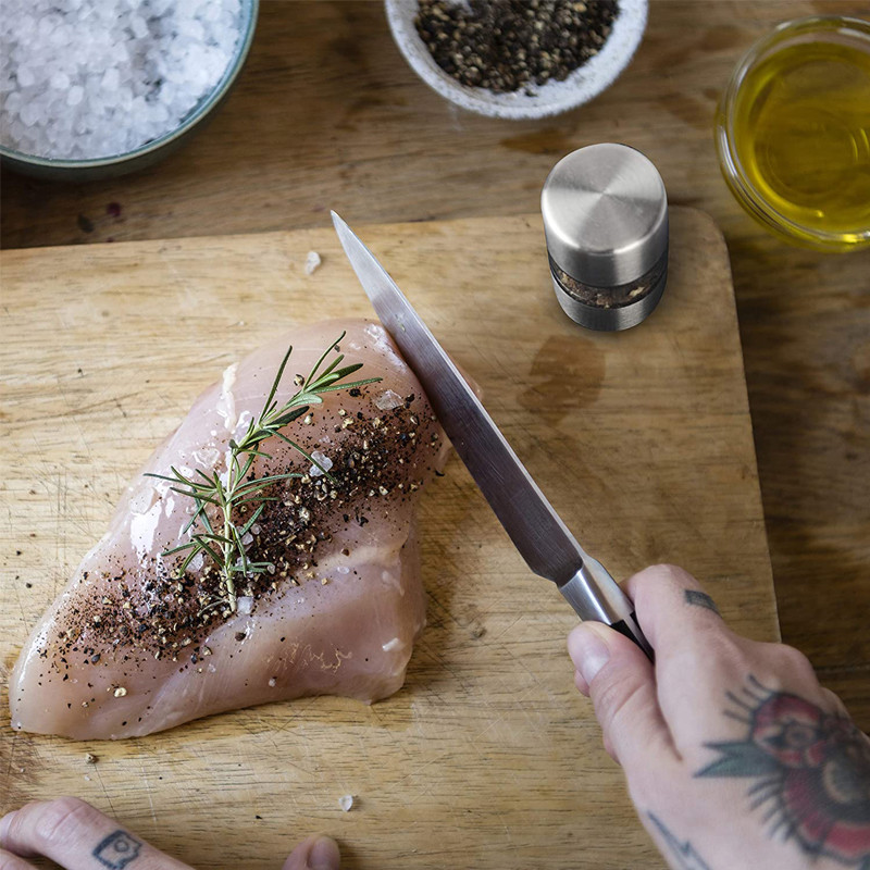 Manuaalne soola-pipraveski roostevabast terasest kaasaskantav miniveski ürdi-pipra-vürtsi roosisoola köögi jahvatusvidinate jaoks