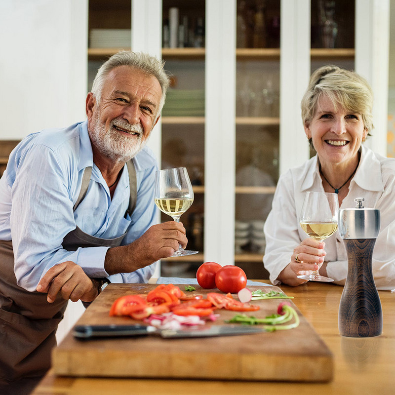 Premium μύλος πιπεριάς οξιάς - Μύλος αλατιού και πιπεριού - Ρότορας ακριβείας από άνθρακα από χάλυβα Χρήση για πιπέρι, θαλασσινό αλάτι, μαύρο πιπέρι