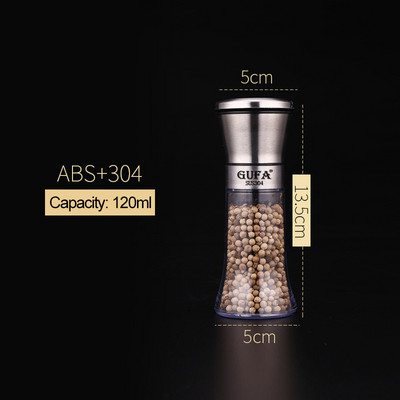 Δοχεία μύλου με αλάτι και πιπέρι από ανοξείδωτο χάλυβα Μεταλλικός μύλος φαγητού Pulverizer Βάζο μπαχαρικών Δοχείο καρυκευμάτων Εργαλεία κουζίνας