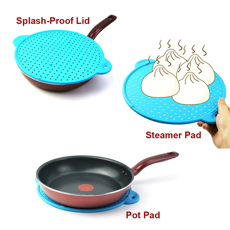 Κόσμος σιλικόνης Δίχτυ σιλικόνης με αδιάβροχο πιτσίλισμα κάλυμμα κατσαρόλας με αδιάβροχο λάδι, μαξιλάρι ατμού Καπάκι κατσαρόλας Φίλτρο νερού σουρωτήρι Εργαλεία κουζίνας