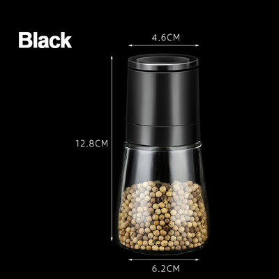 Pulverizator manual de râșniță de sare și piper Borcan de sticlă transparentă râșniță pentru borcane de condimente Sticla de condimente Pulverizator de moara de piper pentru cereale