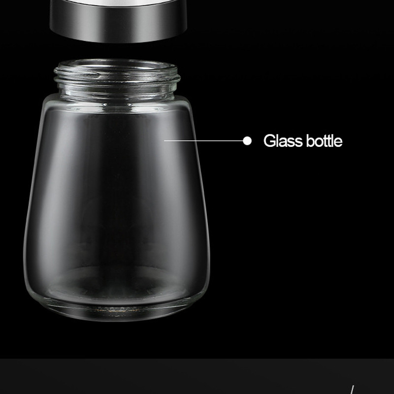 Pulverizator manual de râșniță de sare și piper Borcan de sticlă transparentă râșniță pentru borcane de condimente Sticla de condimente Pulverizator de moara de piper pentru cereale