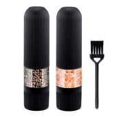 Mori de sare și piper, set de râșnițe electrice pentru condimente de bucătărie cu lumină puternică, agitatoare reglabile, mori automate cu o singură mână