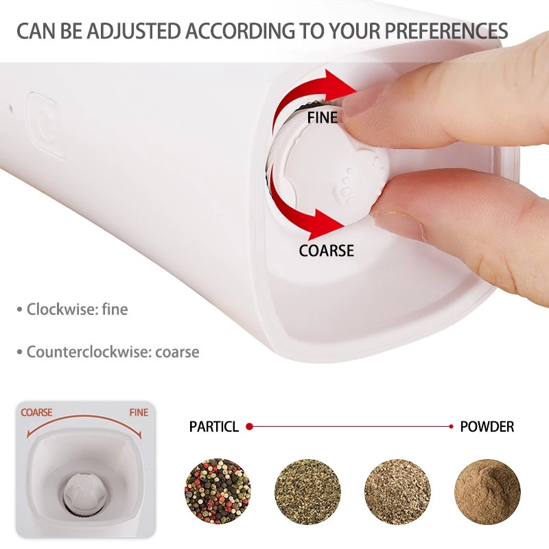 Mașină de tocat piper electrică reîncărcabilă Xiaomi Moara de sare și piper cu gravitație automată cu râșniță grosieră de mare capacitate