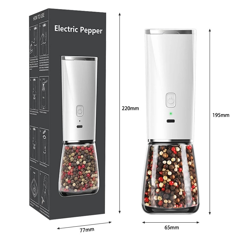 Mașină de tocat piper electrică reîncărcabilă Xiaomi Moara de sare și piper cu gravitație automată cu râșniță grosieră de mare capacitate