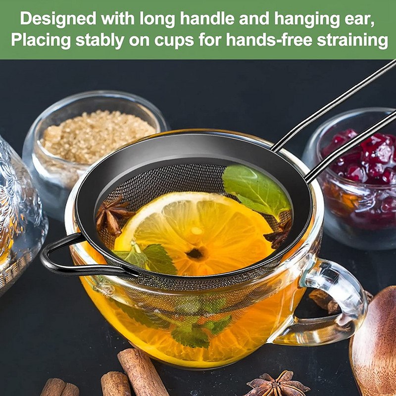 304 Nerūsējošā tērauda pārtikas sietiņi Konusa formas kokteiļu sietiņš kokteiļiem Tēja Garšaugi Kafijas dzērieni Smalka sieta sietiņa karote