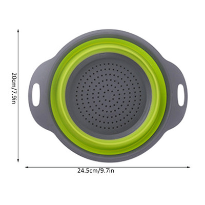 Coș de scurgere pliabil din silicon, coș de spălat fructe, legume, strecurătoare pliabilă, strecurătoare pliabilă, instrument de depozitare pentru bucătărie