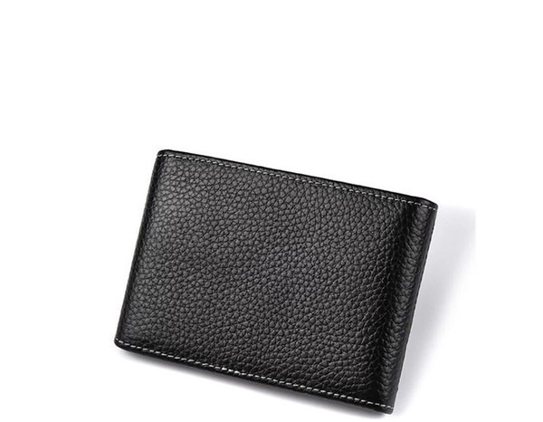 Portofel barbatesc din piele ecologica cu inchidere metalica de culoare neagra