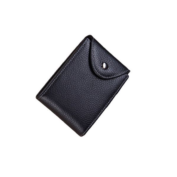 Portofel barbatesc din piele ecologica cu inchidere metalica de culoare neagra