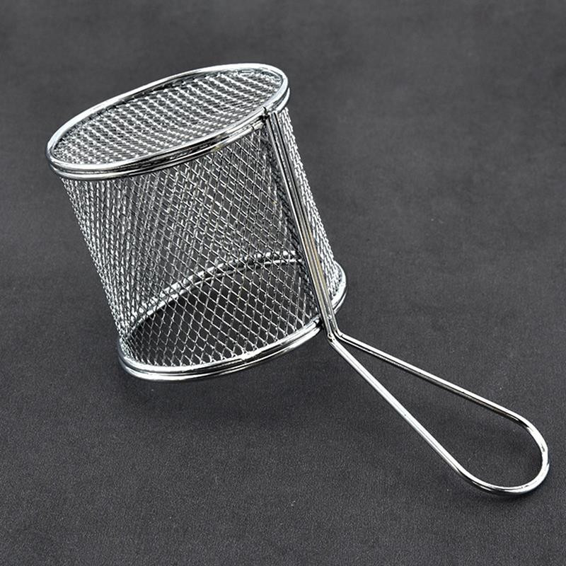 Kepimo krepšelis Apvalus kepimo sietelis Krepšelis Prancūziškų traškučių gruzdintuvė sietelis Maisto krepšelis Virtuvės įrankis Virimo gruzdintų bulvyčių krepšelis