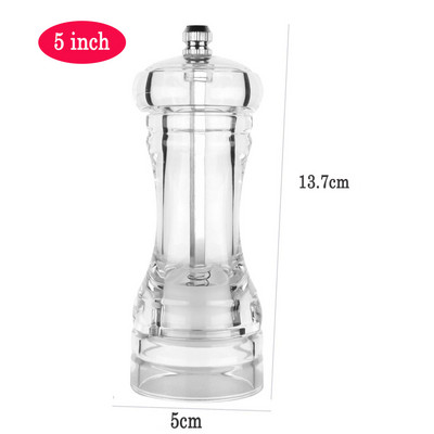 Noua râșniță din acril Rasnita de sare piper Rasnita manuală de râșniță de piper Moara de sare Condimente Moara de măcinare transparentă Instrument de bucătărie