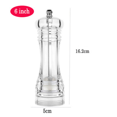 Noua râșniță din acril Rasnita de sare piper Rasnita manuală de râșniță de piper Moara de sare Condimente Moara de măcinare transparentă Instrument de bucătărie