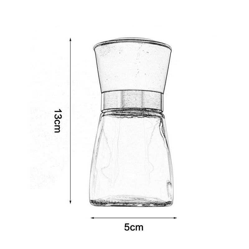 1 buc. Moara de moda din otel inoxidabil Corp din sticla Rasnita de sare si piper Accesorii de bucatarie Instrument de gatit portabil