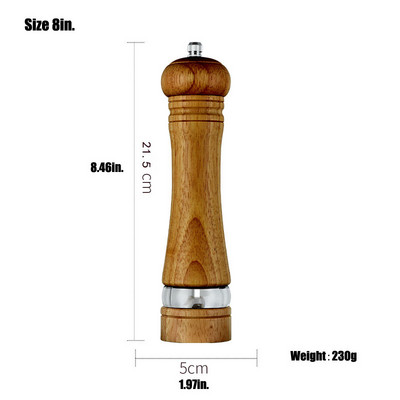 Rankinis pipirų malūnėlis medinės druskos ir pipirų malimo rožių druskos keraminis rotorinis malūnėlis Daugiafunkcis Cruet virtuvės įtaiso įrankis