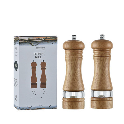 Rankinis pipirų malūnėlis medinės druskos ir pipirų malimo rožių druskos keraminis rotorinis malūnėlis Daugiafunkcis Cruet virtuvės įtaiso įrankis