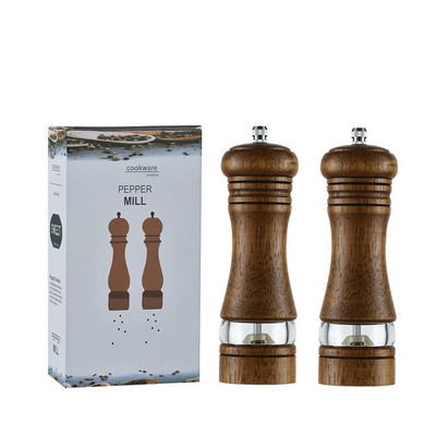 Rankinis pipirų malūnėlis medinės druskos ir pipirų malimo rožių druskos keraminis rotorinis malūnėlis Daugiafunkcis Cruet virtuvės įtaiso įrankis