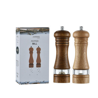 Rankinis pipirų malūnėlis medinės druskos ir pipirų malimo rožių druskos keraminis rotorinis malūnėlis Daugiafunkcis Cruet virtuvės įtaiso įrankis